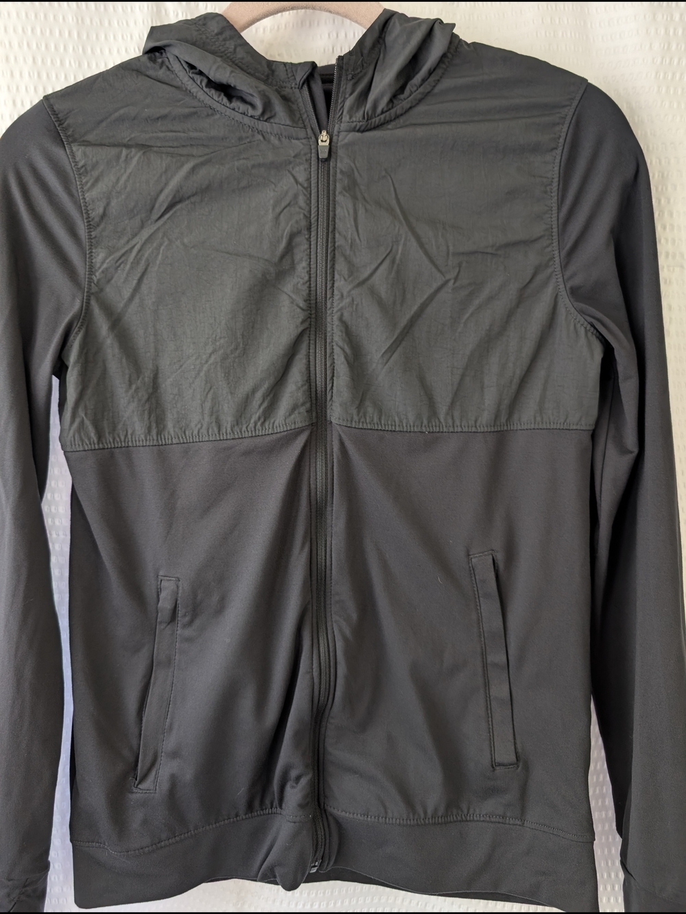 All in Motion Charcoal Black Lightweight Hooded Zip-Up Jacket